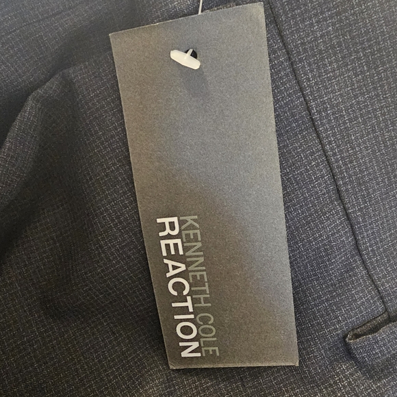 Blue Kenneth Cole Reaction Men's Grid Dress Pants - Picture 6 of 11